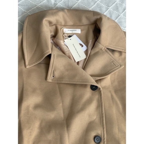 Commense Solid Oversized Pocket Button Coat Khaki size XS - Picture 16 of 17